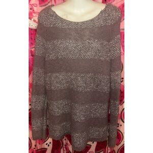 🩶 Mudd Textured Knit Striped Sweater
